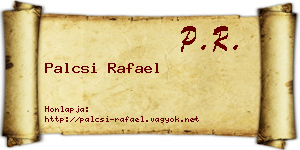 Palcsi Rafael névjegykártya
